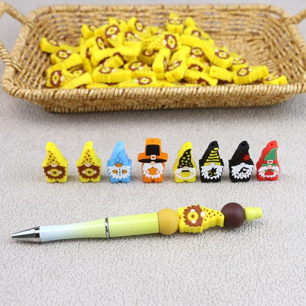Grânulos focais dos gnomos bonitos do silicone dos desenhos animados 100 PCes baixo MOQ feito sob encomenda