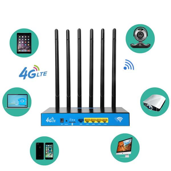 Router industrial sem fio do CPE Sim Card 3g 4g 5g de Wifi da antena removível do conector da tampa 1200Mbps SMA do metal do ATM