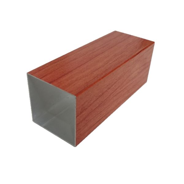 Hollow Tube Building Decoration Wood Finish Aluminium Profiles