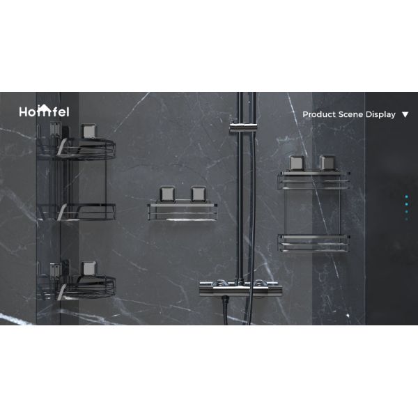 Bathroom Organizer Suction Cup Iron Wire Corner Rack Stainless Steel Shower Caddy 2 Tiers