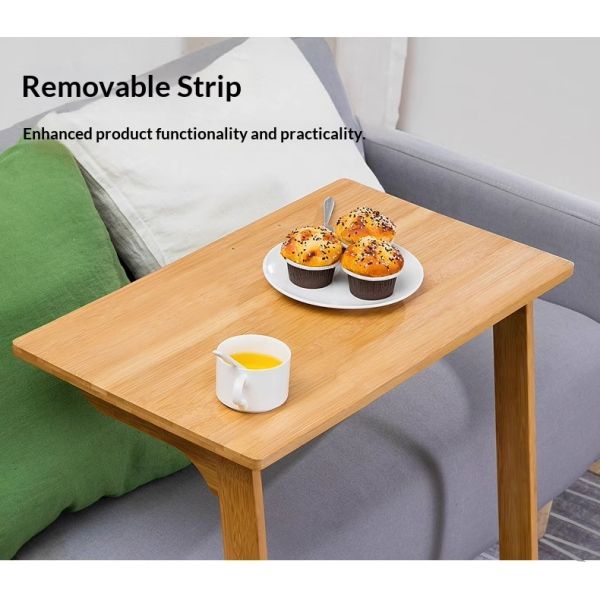 Foldable Bamboo Computer Desk Home Coffee Breakfast Computer Table Multifunction Adjustable Corner Desk for Living Room Bedroom