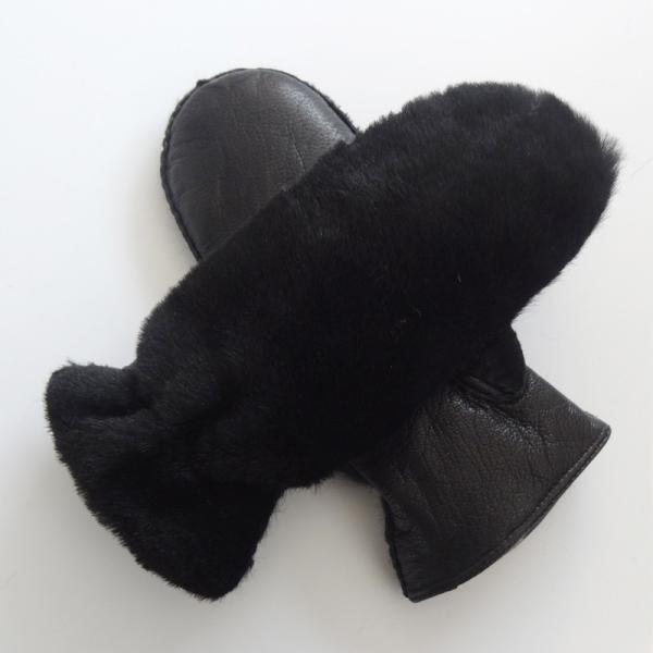 Hot sale fashion lamb fur sheepskin leather women mitten gloves winter