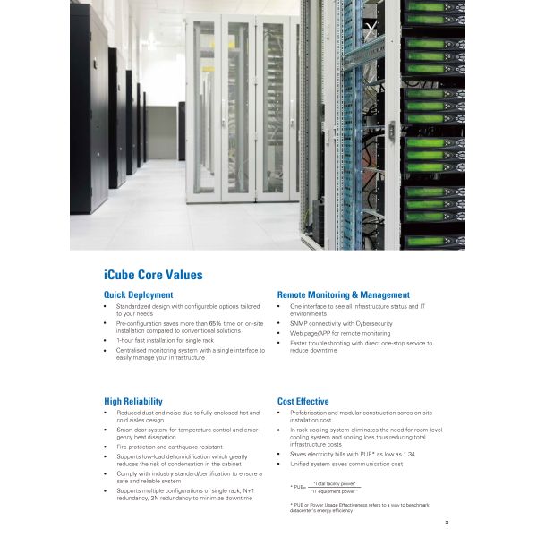 Eaton Micro Modular Data Center Power Cube with 25-60kW Cooling Capacity 21.5-Inch FHD Touch Screen and Three Phase UPS System
