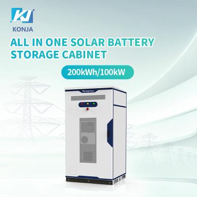 KonJa All In One Battery Solar Armário de armazenamento 200kWh 100kW Sistema de armazenamento de bateria ao ar livre