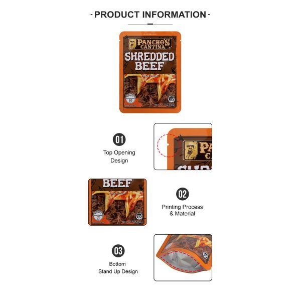 Custom Printing Food Grade Beef Jerky Packaging Bag Moisture-Proof Sealed Bag For Pork And Beef