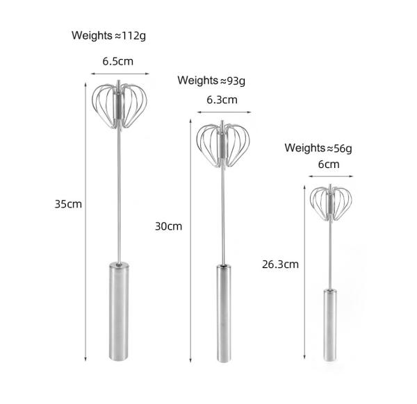 Customized Color Hand Push Mixer Cream Whipper Rotating Semi-Automatic Stainless Steel Egg Beater