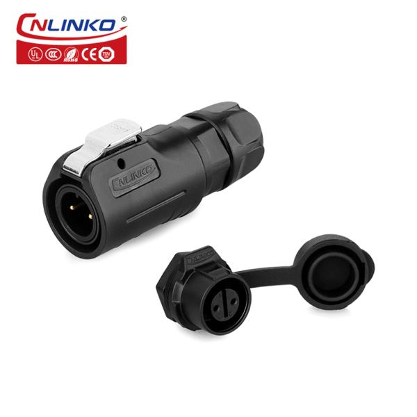 CNLINKO M12 Screw Industrial Connector Waterproof IP68 2 Pin Male and Female Electrical Power Connector