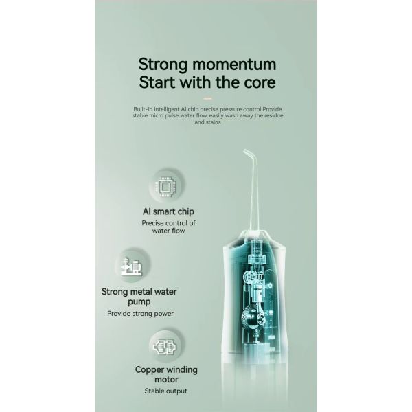 Réservoir d'eau de 240 ml 3 modes Irrigueur oral à corps complet étanche à l' eau électrique Flosser d' eau dentaire