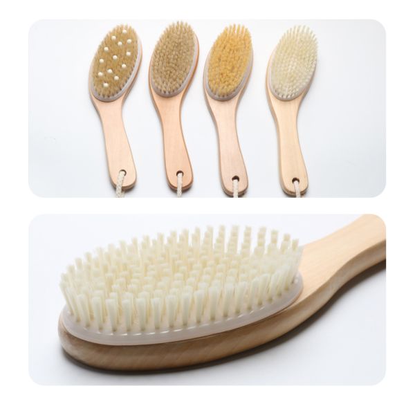Exfoliating Dry Body Bath Shower Brush Chicken Legs Shape Natural Wooden Nylon