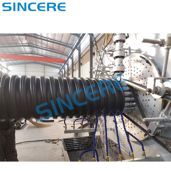 Inner Ribs Reinforced Plastic HDPE Spiral Corrugated Pipe Extrusion Machine Production Line