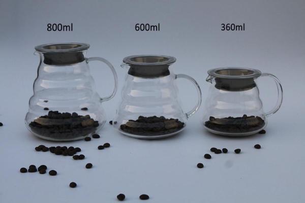 Popular Glass Pour Over Coffee Maker Coffee Server Kettle 11.5 X 8.5 X 12 Cm