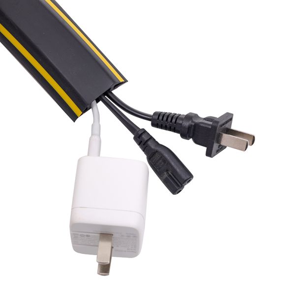 The Ground Is Thickened with Anti-collision PVC Wire Raceway Grey Yellow Black Trapezoidal Cable Trough