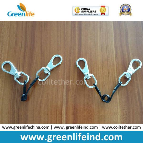 Plastic Black Slim Spring Clip Coil Key Retainer