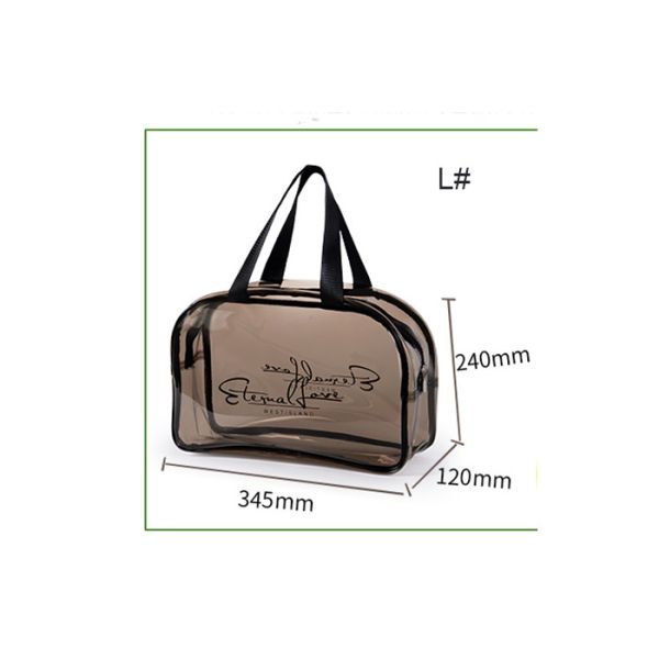 Polyester PVC Cosmetic Bag Separate Bag Design With Heat Seal Sewing Zipper