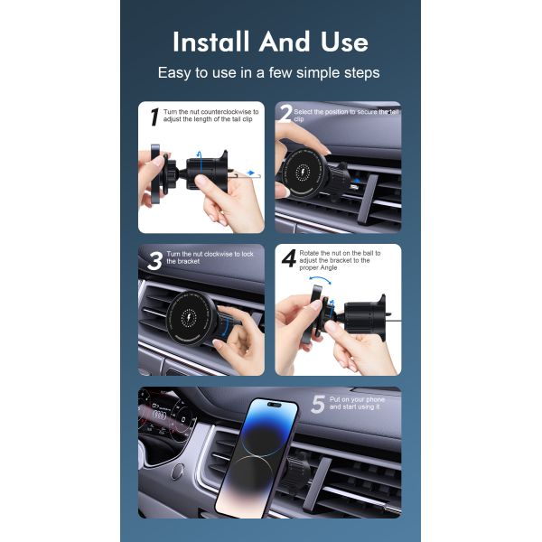 New Arrival Magnet Magnetic Car Charger Wireless Phone Holder Magnet Magnetic 15W Fast Car Wireless Charger For phone