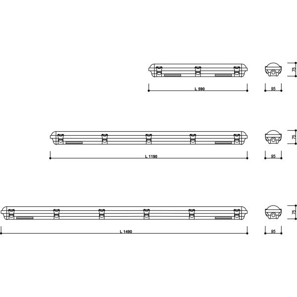 clase de la luz del tubo de 1500m m 1200m m 600m m Triproof LED yo protección