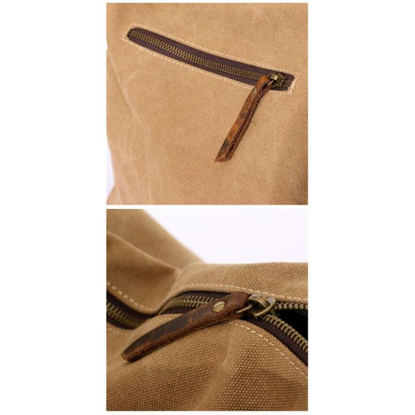 Nice Coated Canvas Handbag Elegance Khaki Canvas Bag Wholesale Canvas Hobo Bag