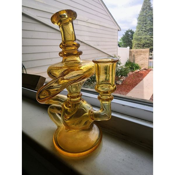 12 Inch 5mm Glass Water Bong Beaker Pipe Dab Rig Hookah With Color Decals Spoon