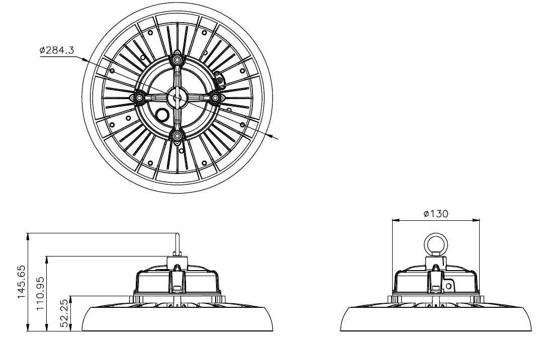 Залив СИД Lumileds высокий освещая склад 100w 150w 200w 240w 300w