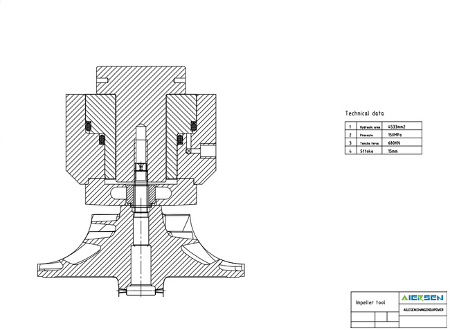 Hydraulic Bolt Tensioner Turbo 680KN Hydraulic Bolt Tensioning Cylinder D600 Maximum Jacking