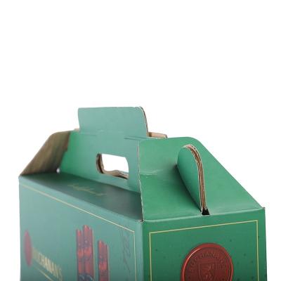 Custom 6 4 Bottle Printed Corrugated Paper Box For Wine Beer Carrier