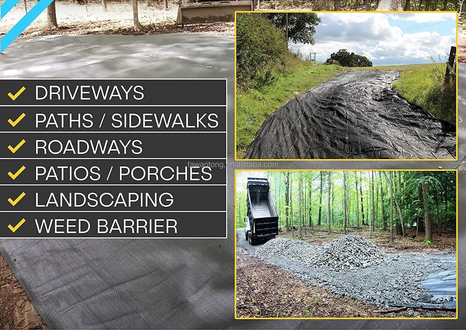 70-600 гг. высокопрочная плотная ткань из нитей PET/PP Geotextile для строительства CE одобрен