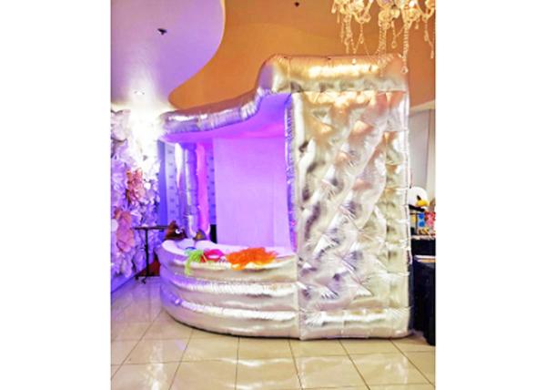 7m Length White Inflatable Booth For Hotel / Company Receiption coated oxford material