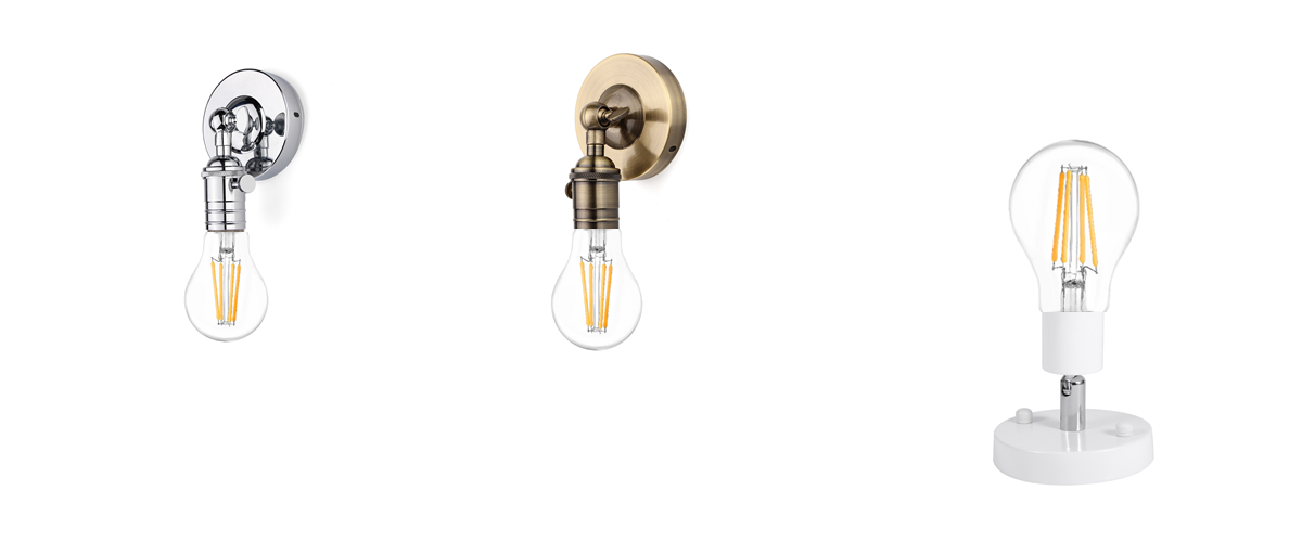 LED commercial A60 E27 4w glass bulb decorative clear vintge 100lm/w bright glass transparent retro filament bulb light
