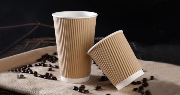 Party Paper Kraft Ripple Coffee Cup , Colorful Disposable Cups For Hot Drinks