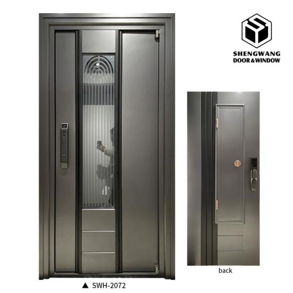 45Mm Internal Grey Aluminum Wooden Door Fireproof Wooden Door Customized Color