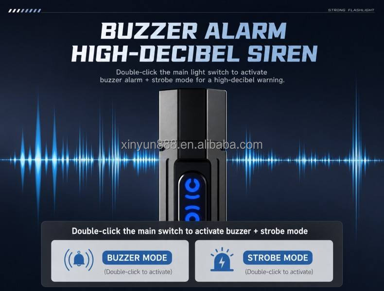 New Product: Buzzer Bright Light Flashlight, Multi-Functional RGB Fluid Light Outdoor Retractable Zoom Magnetic LED Torch