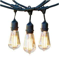 37.5 Foot S14 Outdoor Patio Globe String Lights-Set of 25 Clear S14 Edison Bulbs