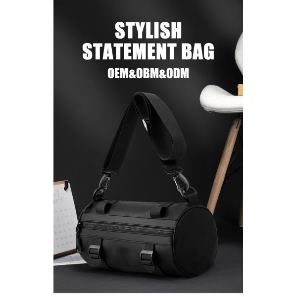 Men's And Women's Barrel Shaped Drum Bag Waterproof Crossbody Bag Custom Design
