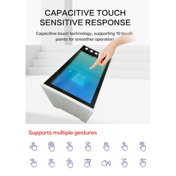 Free Standing 55 Inch Indoor Lcd Interactive Android Or Windows System Coffee Game Smart Touch Screen Table