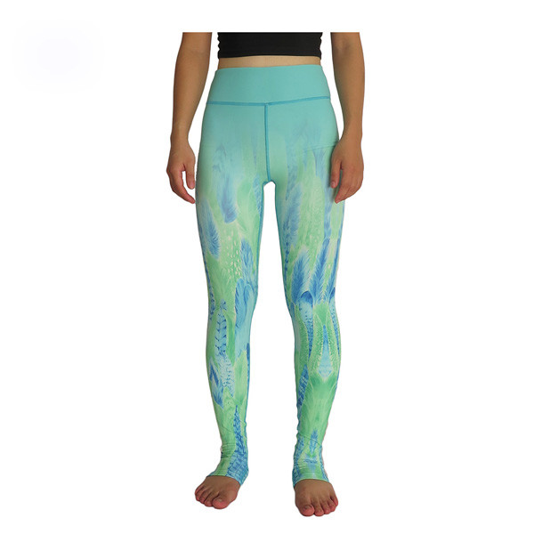 Стильная Стретчабле широкая йога сублимации талии задыхается Активевеар йоги во всю длину