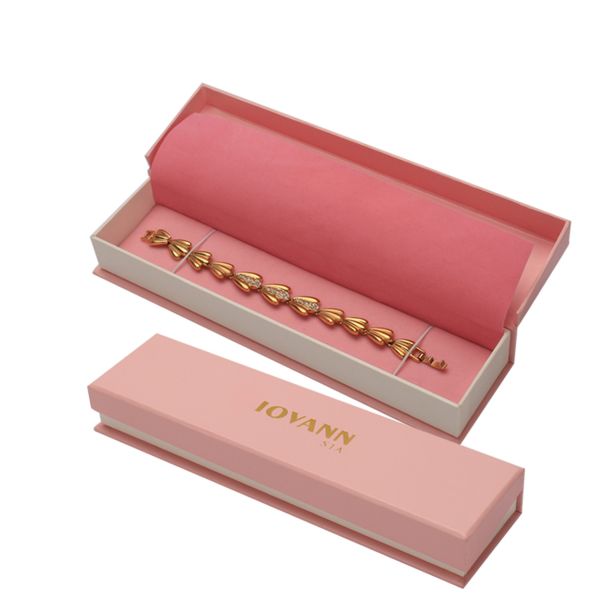 Pink Jewellery Packaging Boxes / Custom Cardboard Boxes For Crystal Packing