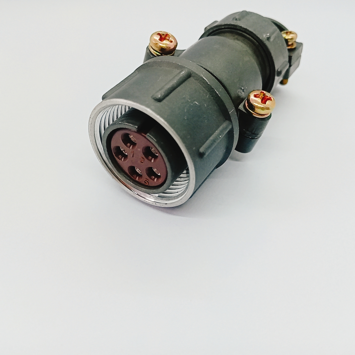 P20K9AQ 5 Pin Circular Aviation Female Socket Threaded Welding Connector with Gold-Plated Contacts
