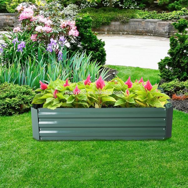 Metal Raised Garden Bed for Vegetables Large Planter Box Steel Gardening Kit Outdoor Herb Green 6x3x1ft