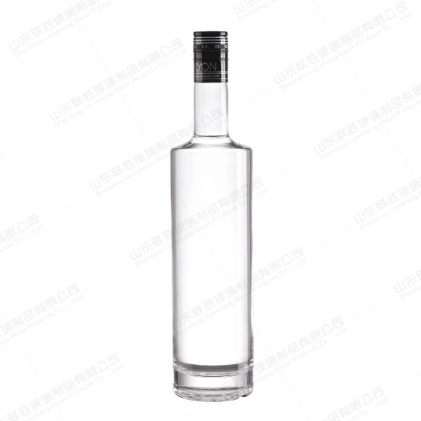 250 ml OEM / ODM aceptable botella de vidrio de lujo Vodka Tequila con tapa de oro de aluminio único