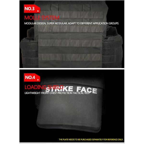 Lightweight Assault Tactical Ballistic Vest Police Swat S - 4XL Size CE ROHS FCC