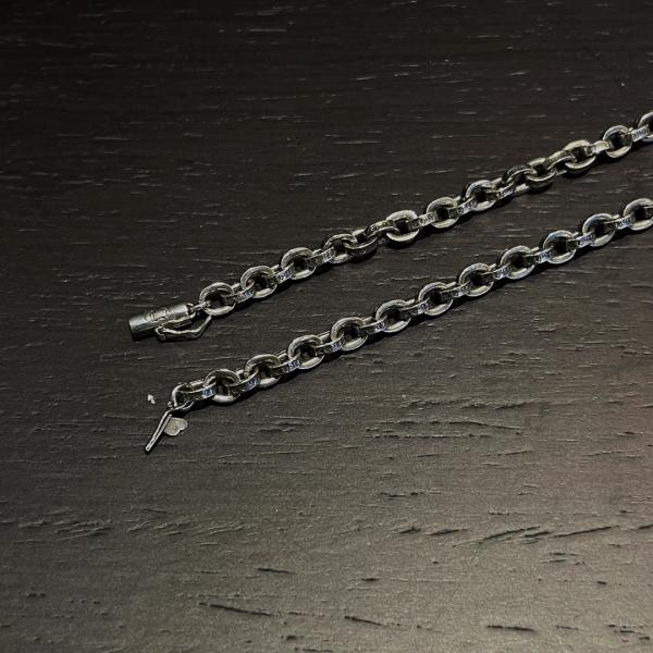 65cm Length S925 Logo Antique Finish 925 Sterling Silver Letter Necklace with Lobster Clasp