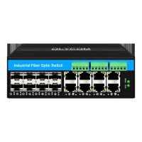Commutateur réseau Din-rail géré à 16 ports Gigabit Poe Commutateur réseau 8RJ45+8SFP Avec 4*RS485+2*CAN BUS