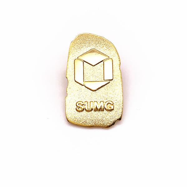 Embossed Metal Gold Plated Lapel Pins , Hard Enamel Badges Shaped Custom