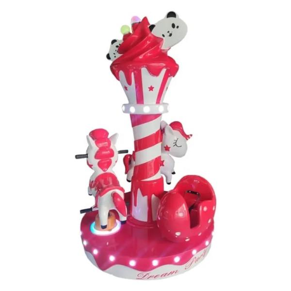 Merry Go Round Kiddie Ride Game Machine Coin Operated For 3 Players