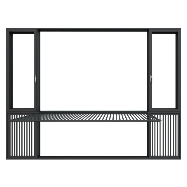 Double Glass Sound Insulated Tilt Turn Aluminium Windows 6063-T5 Average 1.4mm Profile