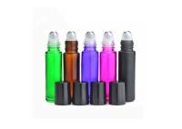 Frascos Roll-on por Atacado para Óleos Essenciais ‌Tampa de Plástico Preta Bola de Metal 10ml Frascos Roll-on Coloridos