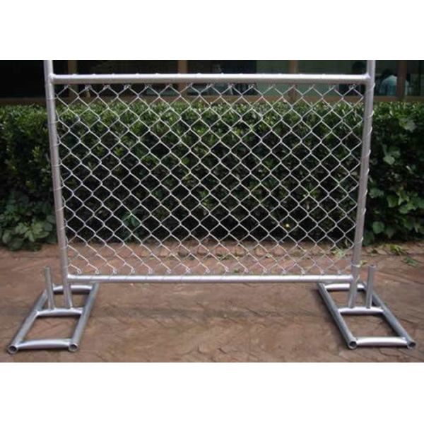 Smooth Surface 8×10 Temporary Construction Fence Panel 6x12 Silver Spray Painted