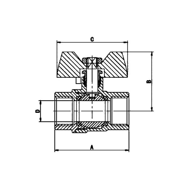 1/2 Inch Single Unin Threaded Brass Ball Valve Butterfly Handle For Househole Use