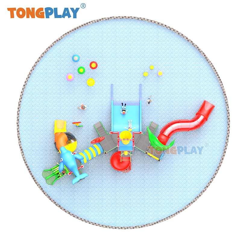 Tong Play Safe High Quality Kids Plastic Slide Kids Water Park Outdoor Playground Equipment