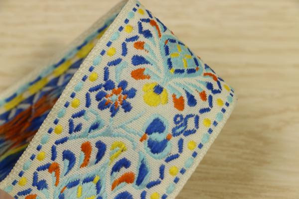 Clothing Decorative Woven Tapes Jacquard Webbing 40mm Width Polyester Material